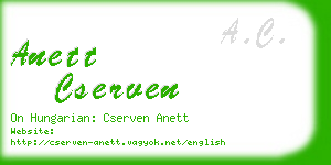 anett cserven business card